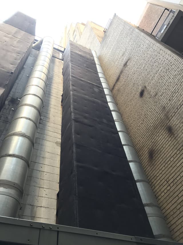 Duct work going along side of building