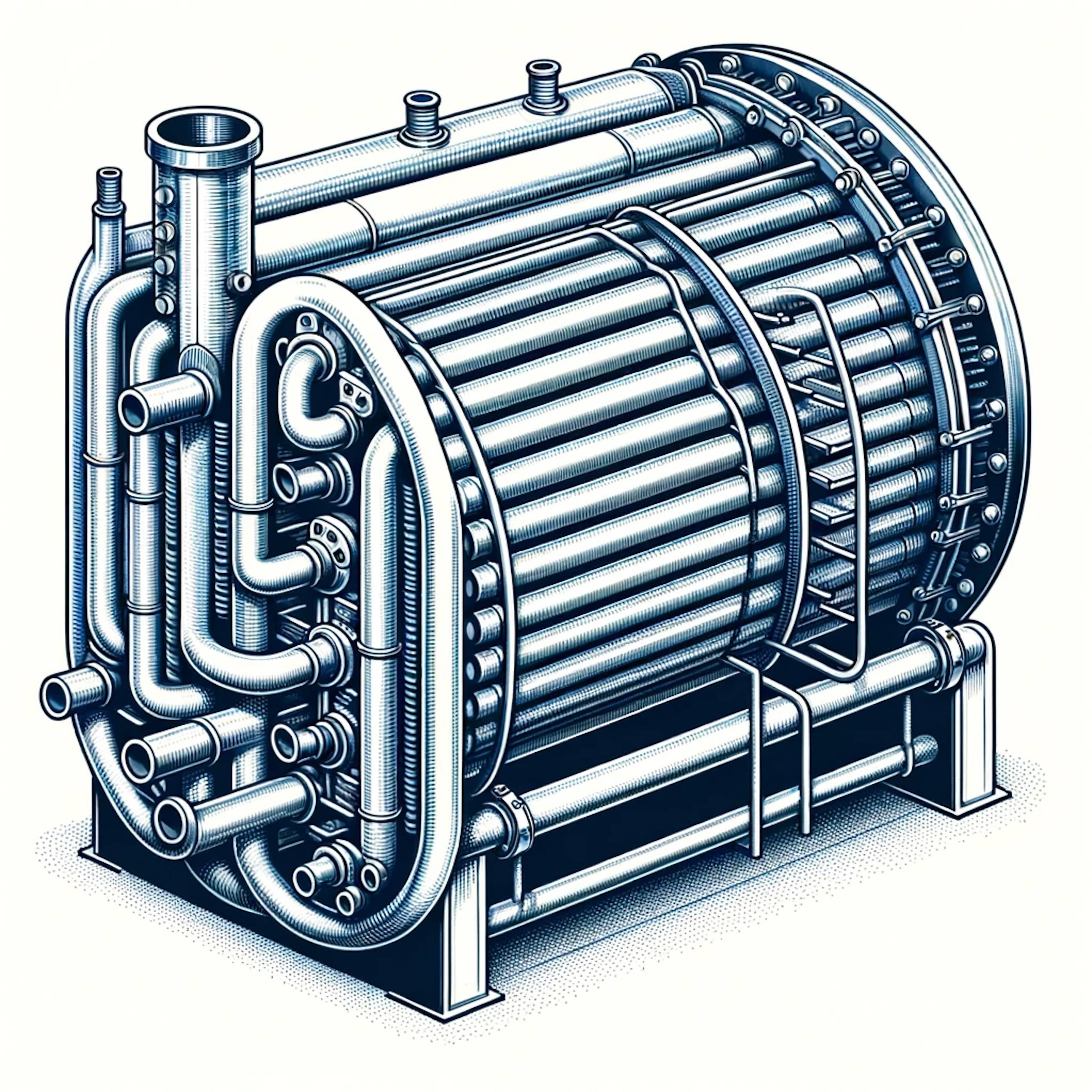 technical drawing of heat exchanger